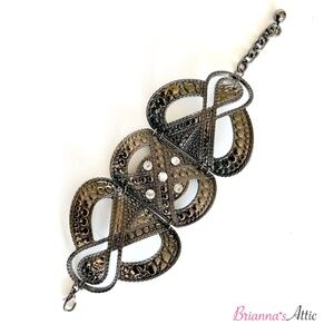 Vintage Nickel Gladiator Bracelet, Women, 8.5", New